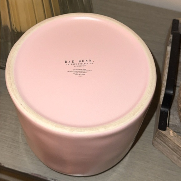 RAE DUNN HTF Ceramic Pink Mom's Snacks Cookie Food Storage 8” Jar w/Lid - Picture 7 of 7